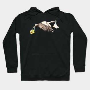 Stork with Baby on Board Sign Hoodie